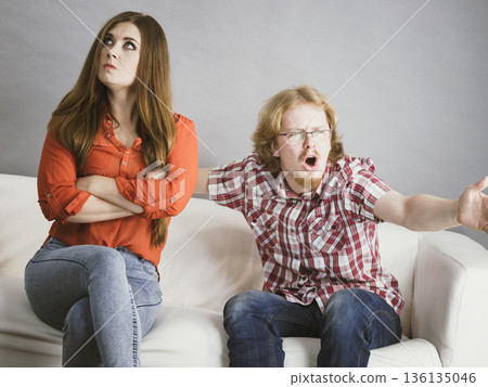 Man and woman having fight 136135046