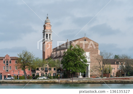 Monastery of San Nicolo al Lido on Venice lagoon waterfront Monastery of San Nicolo al Lido on Venice lagoon waterfront 136135327