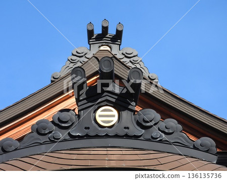 decorative tiles on the roof 136135736