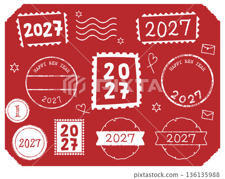 一套印有2027年字樣的郵票式材料 一套印有2027年字樣的郵票式材料 136135988