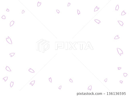粉紅色櫻花花瓣框架 136136595