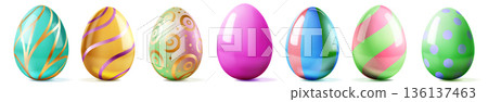 Colorful Easter eggs. Colorful Easter eggs. 136137463