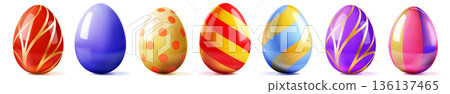 Colorful Easter eggs. Colorful Easter eggs. 136137465