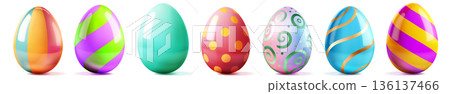 Colorful Easter eggs. Colorful Easter eggs. 136137466