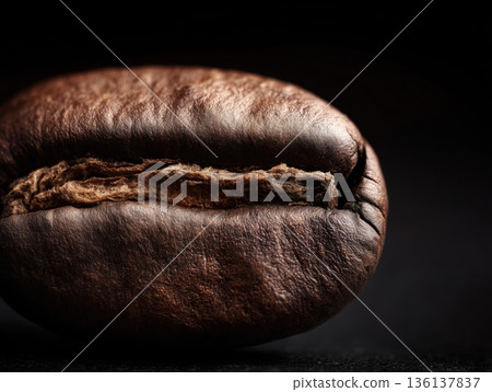 Macro close-up of roasted coffee beans 136137837