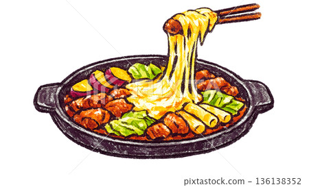 韓式料理起司辣炒雞排插圖 136138352