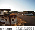 Rusted guard rail 136138554
