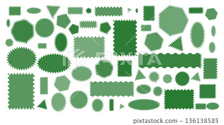 Set of monochrome green wavy shapes. Organic blobs and geometric forms for nature themes, eco graphics and fresh layouts Set of monochrome green wavy shapes. Organic blobs and geometric forms for nature themes, eco graphics and fresh layouts 136138585