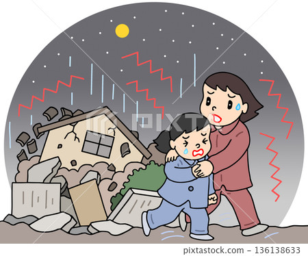 Natural Disaster - Late-night earthquake damage 136138633