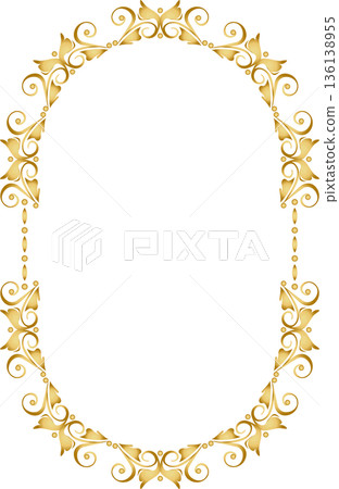 Vintage calligraphy style frame material 229 <Decorative borders and decorative frames> 136138955