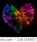 Rainbow Sound Wave Abstract Color Explosion Music Audio Waveform Neon Energy Spectrum Background 136138957