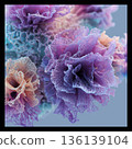 Pastel Lace Flower Macro Background with Soft Dreamy Petals and Delicate Floral Texture 136139104