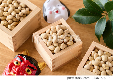 丟豆子和節分畫面 丟豆子和節分畫面 136139202