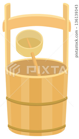 湯匙和水桶插圖向量素材 136139343