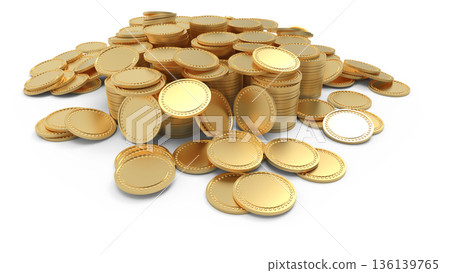 堆疊的金幣、積分活動、賭場圖片、CG 136139765