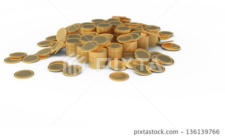 Stacked gold coins, point activity, casino image, CG Stacked gold coins, point activity, casino image, CG 136139766
