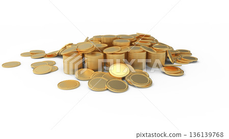 堆疊的金幣、積分活動、賭場圖片、CG 堆疊的金幣、積分活動、賭場圖片、CG 136139768