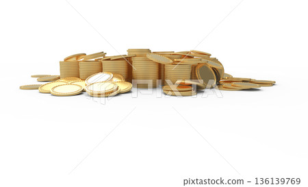 Stacked gold coins, point activity, casino image, CG Stacked gold coins, point activity, casino image, CG 136139769