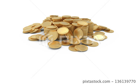 Stacked gold coins, point activity, casino image, CG Stacked gold coins, point activity, casino image, CG 136139770