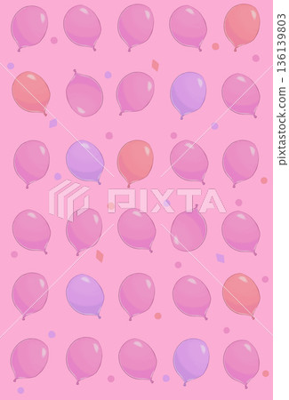 Spring balloon hand-drawn pattern background pink 136139803