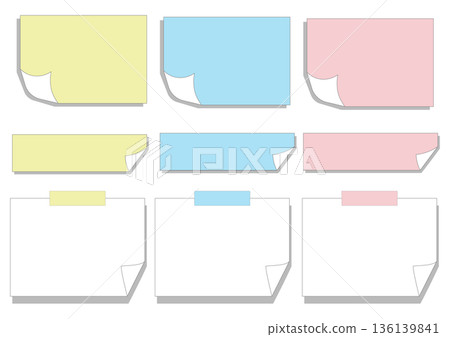 Simple and loose hand-drawn sticky note illustration set Simple and loose hand-drawn sticky note illustration set 136139841
