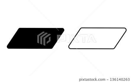 Slanted Rectangles Solid Black And Outlined Shapes for Design, Layout, and Iconography 136140263