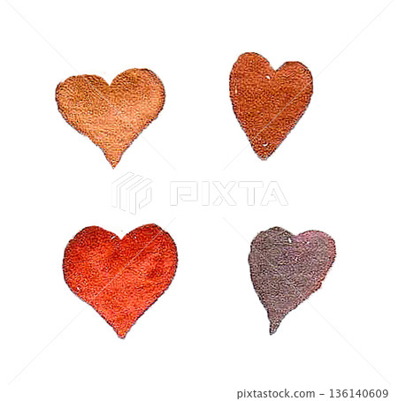 Brown watercolor heart Brown watercolor heart 136140609