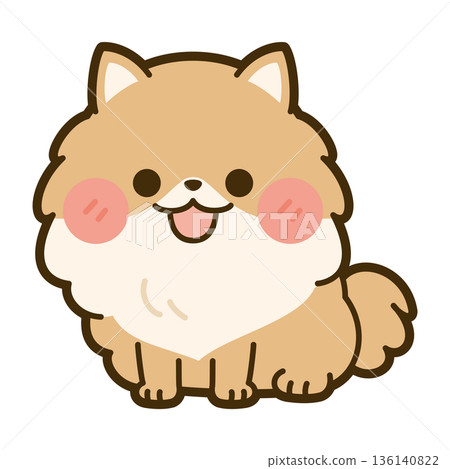Illustration of cute pomeranian 136140822