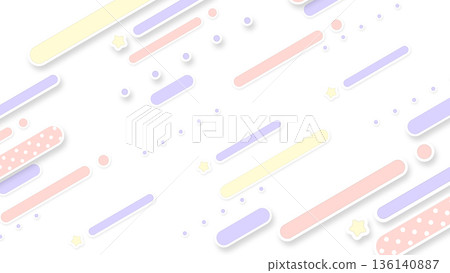 Illustration of slowly flowing lines and stars, white background, pale color version 136140887