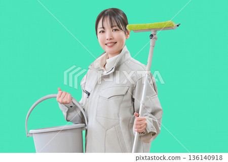 Smile cleaning worker Smile cleaning worker 136140918