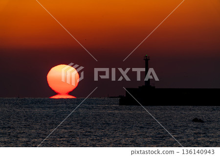 Lighthouse and Daruma Sunset 136140943