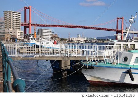 Dokai Bay and Wakato Bridge in Kitakyushu City Dokai Bay and Wakato Bridge in Kitakyushu City 136141196