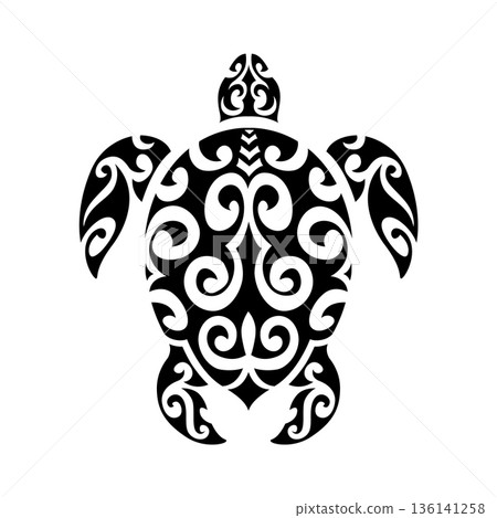 Maori sea turtle animal tribal graphic tattoo or decor. New Zealand warrior graphic tattoo, Polynesian tribe black print. Maori ethnic folk decoration Maori sea turtle animal tribal graphic tattoo or decor. New Zealand warrior graphic tattoo, Polynesian tribe black print. Maori ethnic folk decoration 136141258