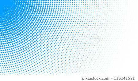 Abstract vibrant blue halftone pattern on white background with radial gradient effect Abstract vibrant blue halftone pattern on white background with radial gradient effect 136141551