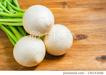 Turnip with leaves 136141686