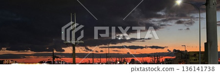Residential area and quiet sky at dusk Residential area and quiet sky at dusk 136141738