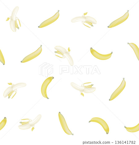 Fruit seamless pattern, Cavendish bananas on white Fruit seamless pattern, Cavendish bananas on white 136141782