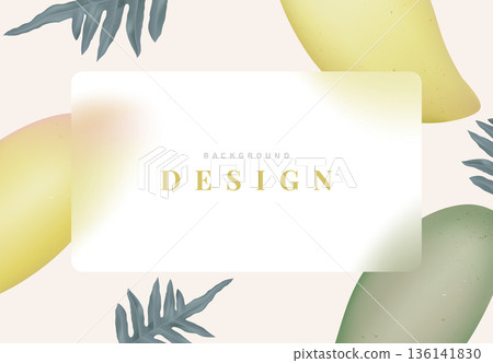 Fruit background design, mangos with leaves 136141830