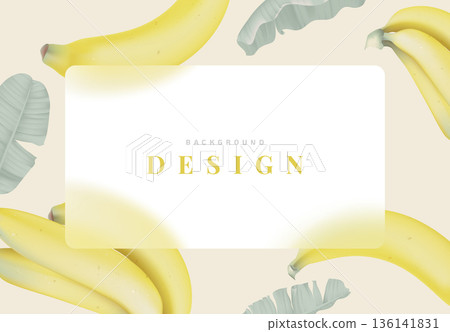Fruit background design, Cavendish bananas with leaves Fruit background design, Cavendish bananas with leaves 136141831