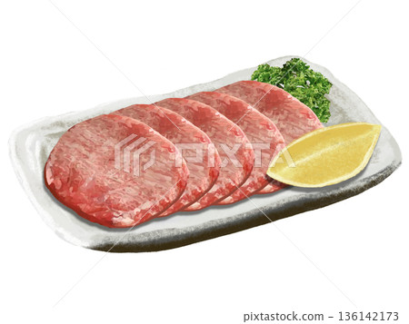 牛舌（配檸檬和歐芹） 136142173