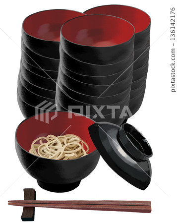 Wankosoba (with stacked bowls) Wankosoba (with stacked bowls) 136142176