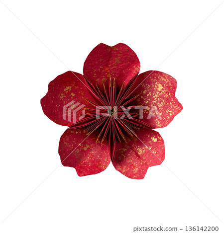 白色背景上的摺紙梅花 136142200