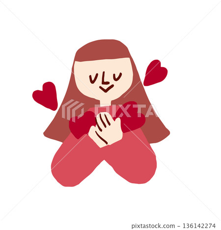一幅女孩表達自己感受的插圖 一幅女孩表達自己感受的插圖 136142274