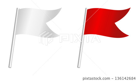 白色和紅色的燕尾旗 136142684