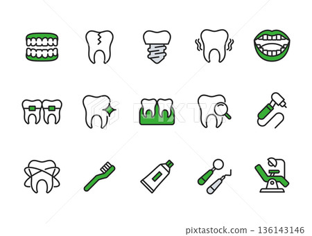 牙科圖標集 136143146