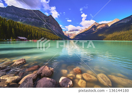 Lake Louise Turquoise Water with Mountain and Glacier Reflections in Banff Lake Louise Turquoise Water with Mountain and Glacier Reflections in Banff 136144180