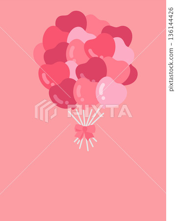 Heart-shaped balloon Valentine's Day frame illustration 136144426