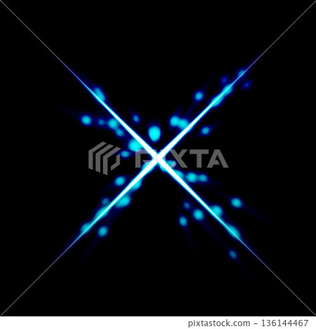 藍色發光十字星光效 藍色發光十字星光效 136144467