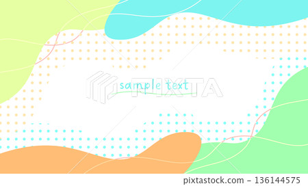 Summer color polka dot and fluid shape frame 136144575