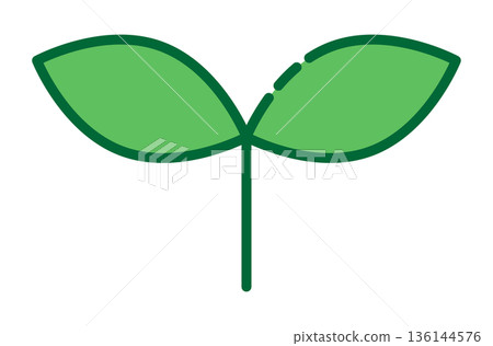 Simple Futaba growth image illustration vector material Simple Futaba growth image illustration vector material 136144576